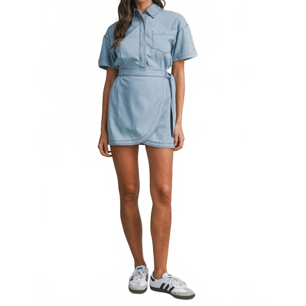 NEW MABLE ruby shirt dress in light denim